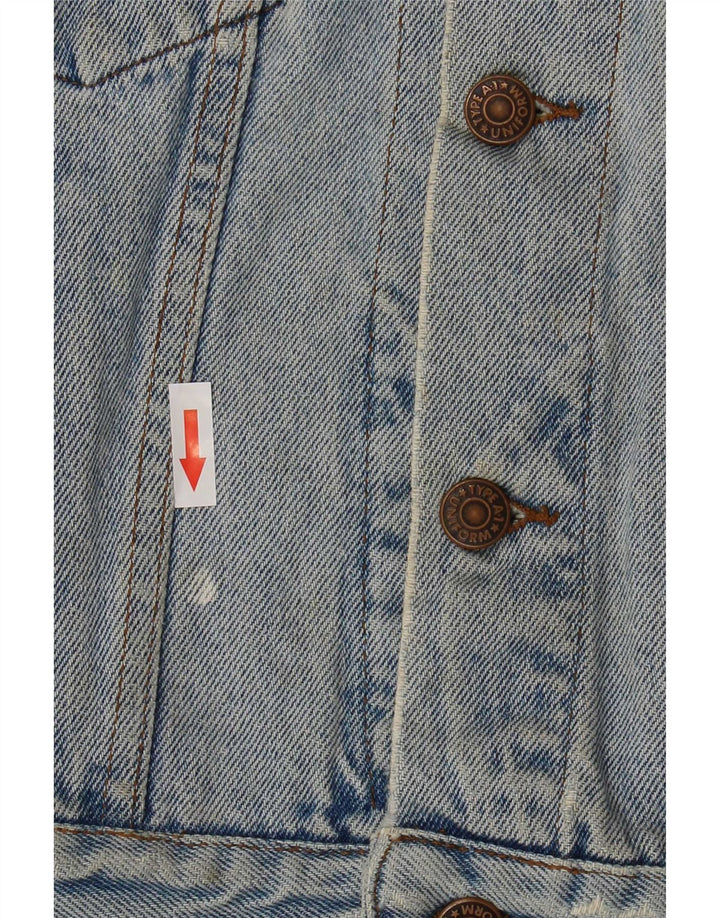 Jaqueta jeans uniforme para meninos 7-8 anos algodão azul