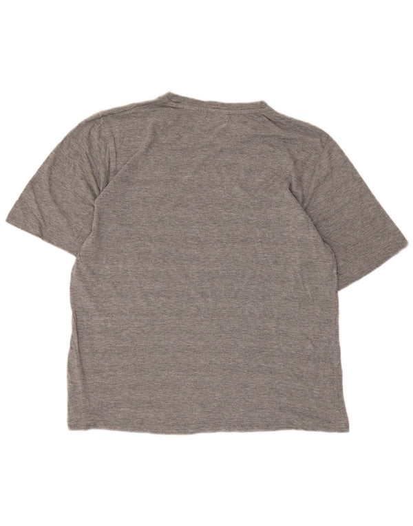 Camiseta gráfica masculina Kappa Top grande algodão manchado cinza
