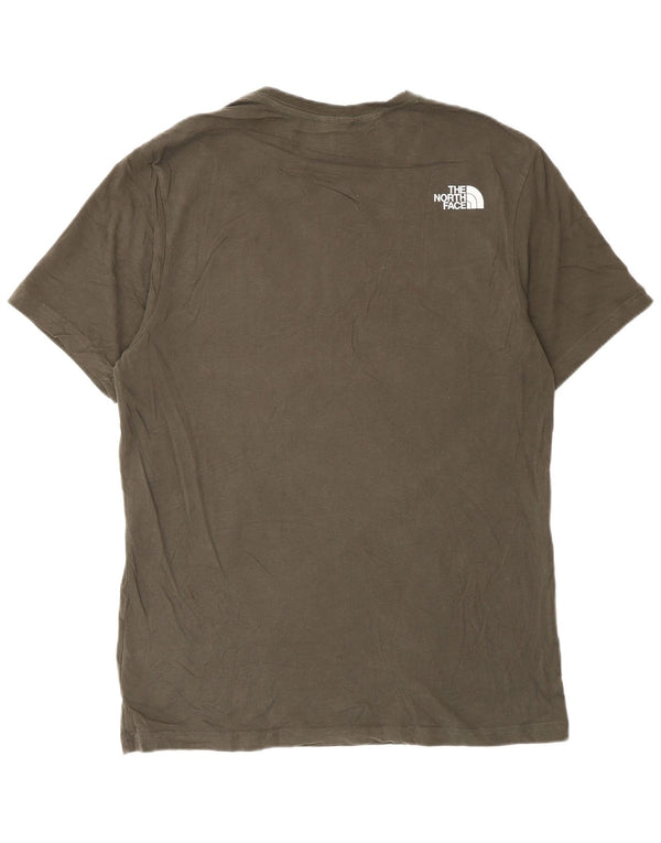 Camiseta gráfica masculina The North Face Top médio de algodão cáqui