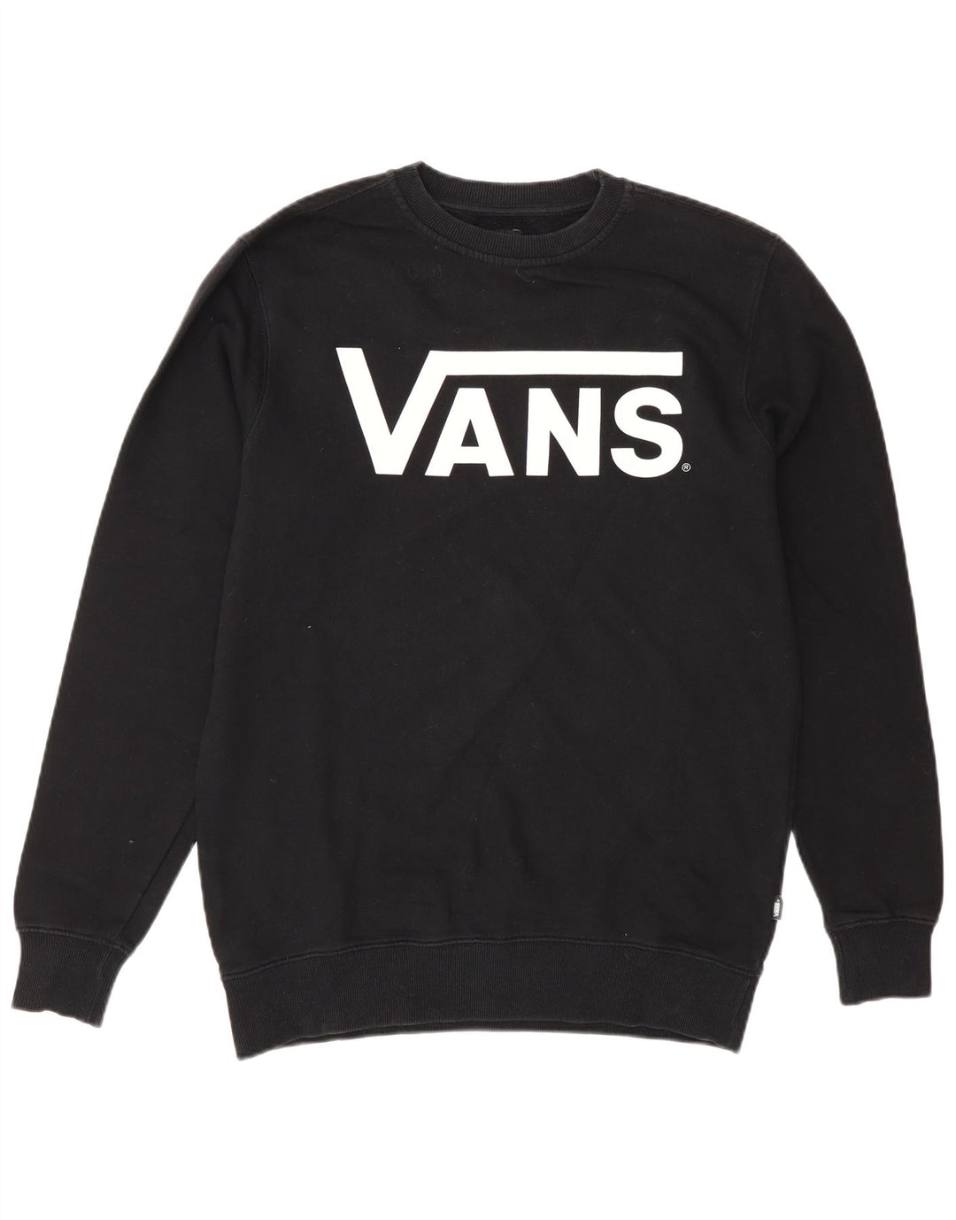 Vans Mens Graphic Moletom Jumper Pequeno Algodão Preto