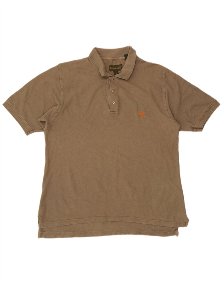 Camisa polo masculina Timberland grande algodão bege