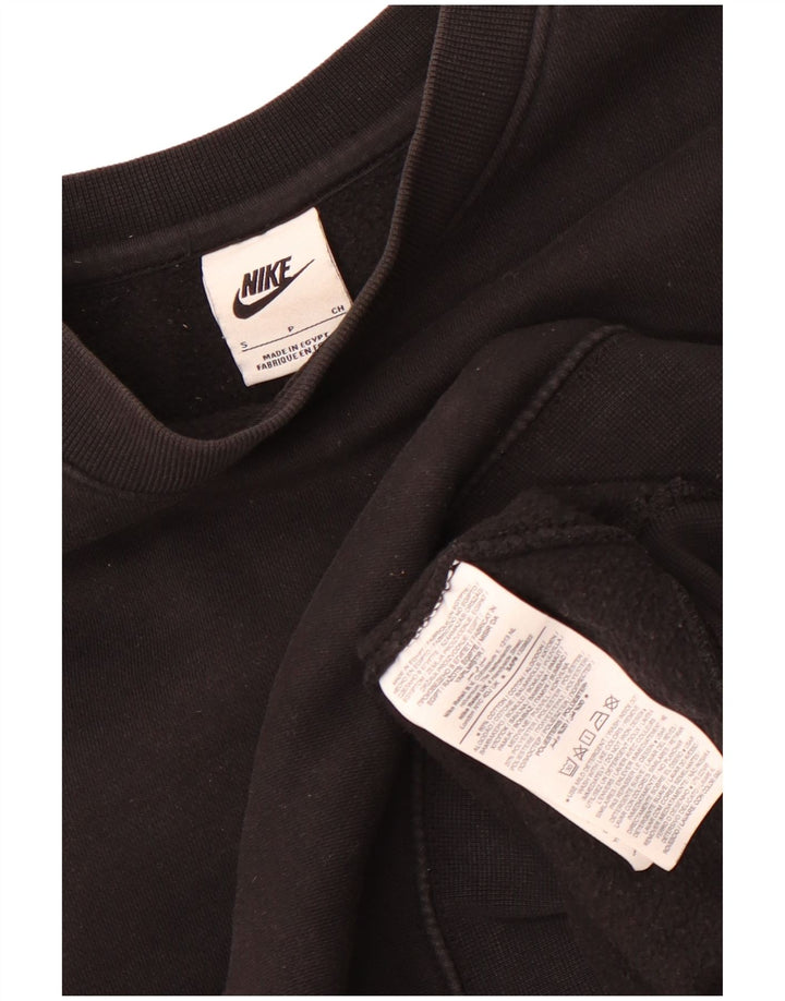 Nike feminino oversized moletom jumper reino unido 10 pequeno algodão preto