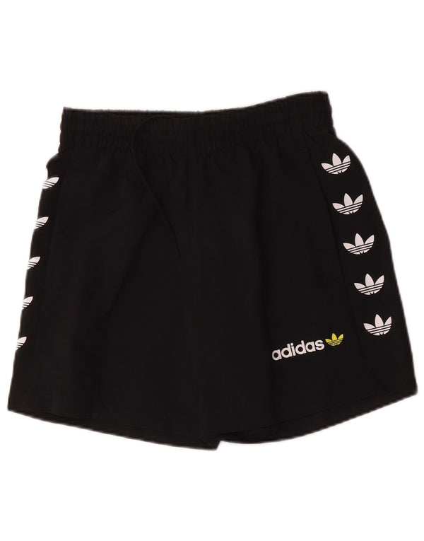 Shorts esportivos gráficos masculinos Adidas pequenos esportivos pretos de poliéster
