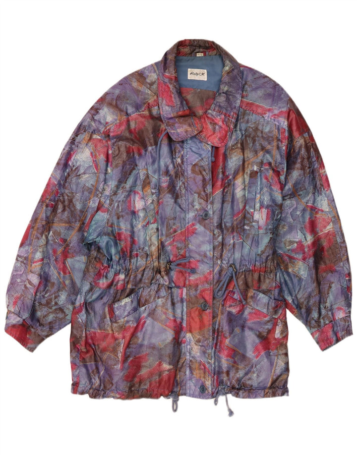 Jaqueta corta-vento feminina vintage EU 40/42 grande multicolorida