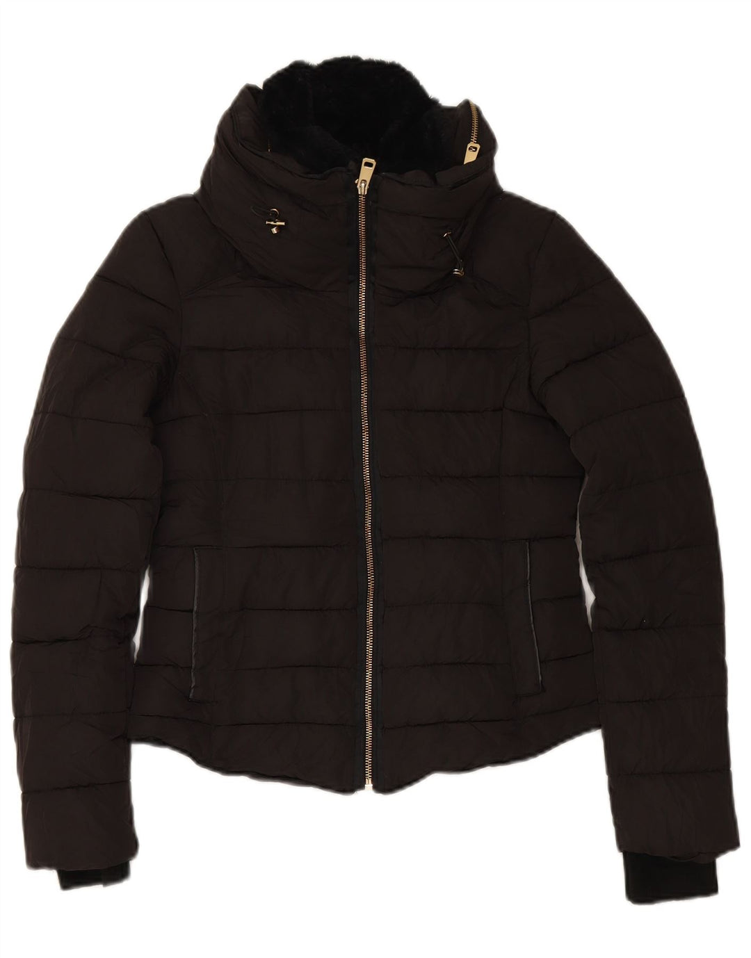 Jaqueta acolchoada feminina ZARA UK 6 XS preta