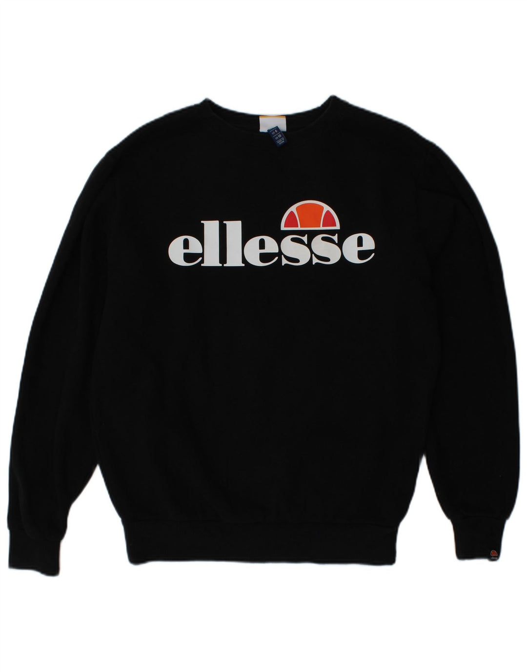 ELLESSE Suéter feminino com estampa gráfica oversized Reino Unido 10 pequeno preto