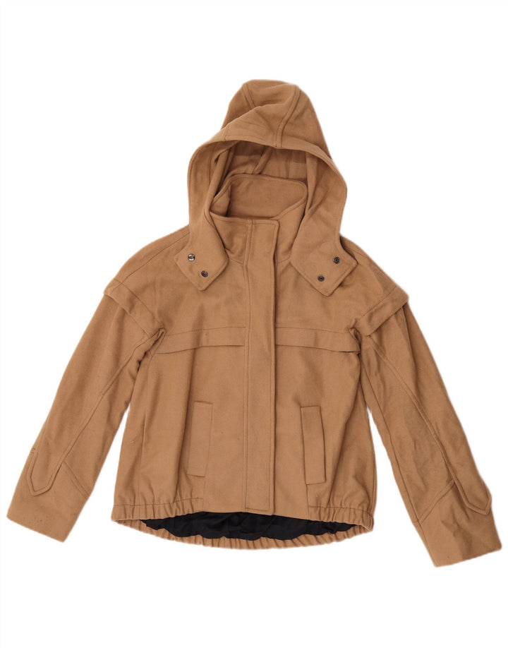 Jaqueta bomber com capuz feminina Zara Reino Unido 10 pequena marrom