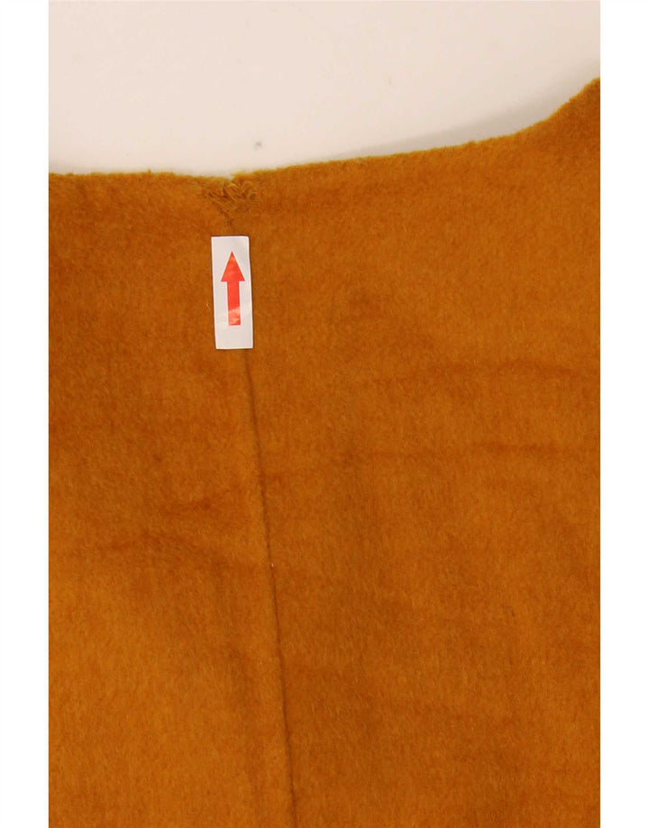Zara Casaco feminino curto com peito duplo Reino Unido 14 grande poliéster amarelo
