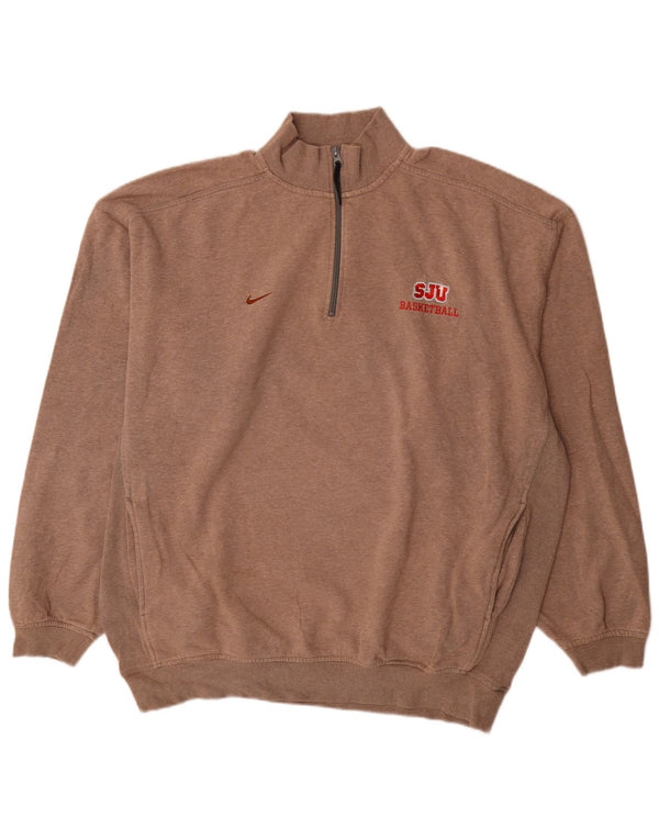 Nike Mens Saint John's University Zip Neck Moletom Jumper XL Bege