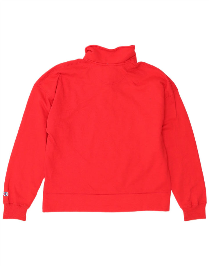 Suéter feminino Champion com zíper e gola em algodão vermelho médio