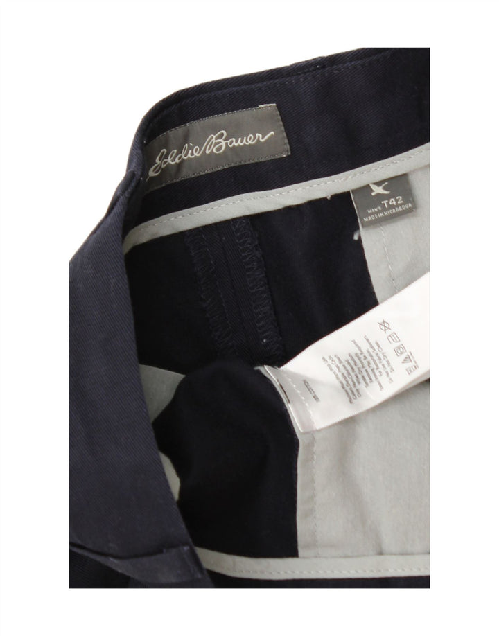 EDDIE BAUER Mens Pegged Chino Trousers W42 L32 Navy Blue Cotton Vintage Eddie Bauer and Second-Hand Eddie Bauer from Messina Hembry 