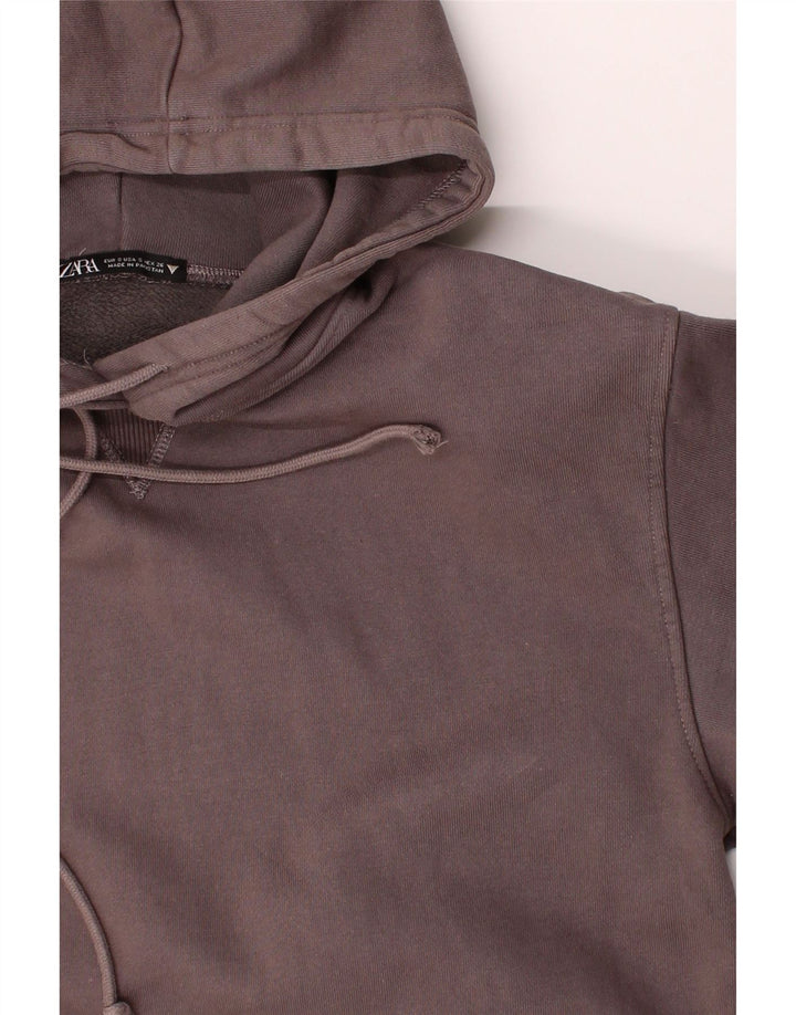 ZARA Mens Hoodie Jumper Small Brown Cotton Vintage Zara and Second-Hand Zara from Messina Hembry 