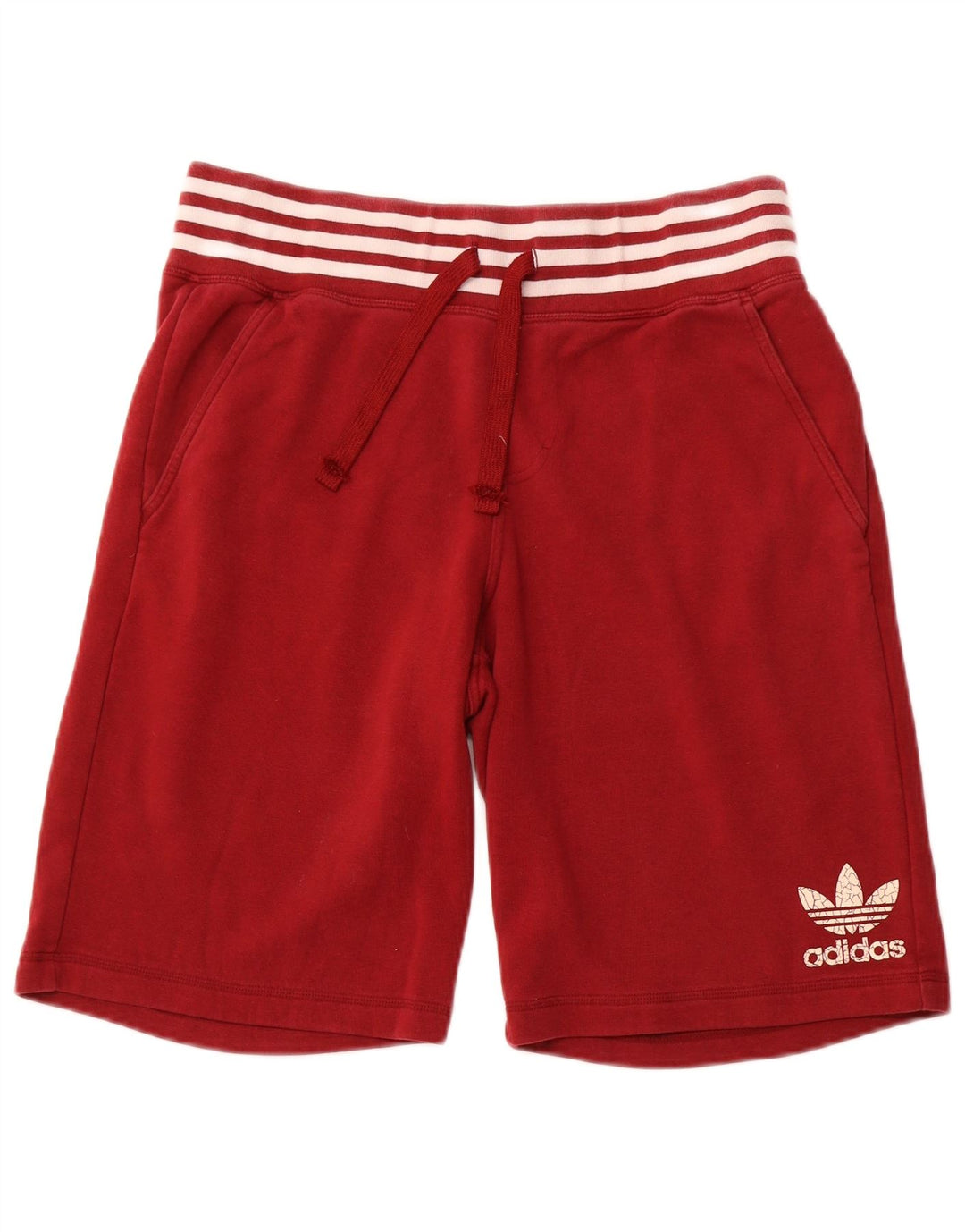 ADIDAS Mens Sport Shorts Grande Algodão Vermelho