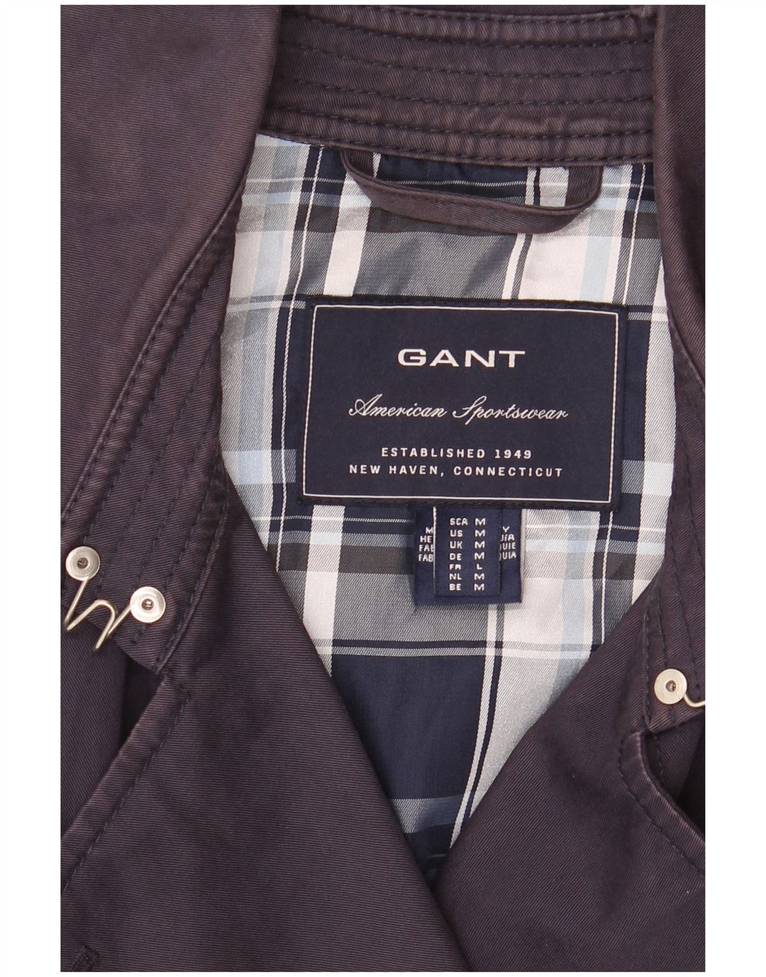 Gant Trench Coat feminino Reino Unido 14 algodão azul marinho médio
