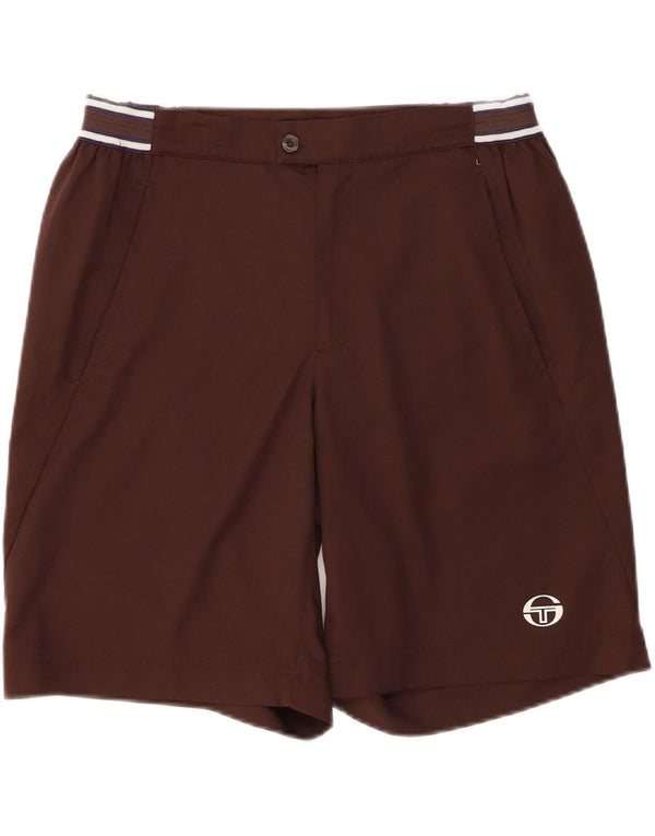 Sergio Tacchini Mens Casual Shorts Médio W32 Poliéster Marrom