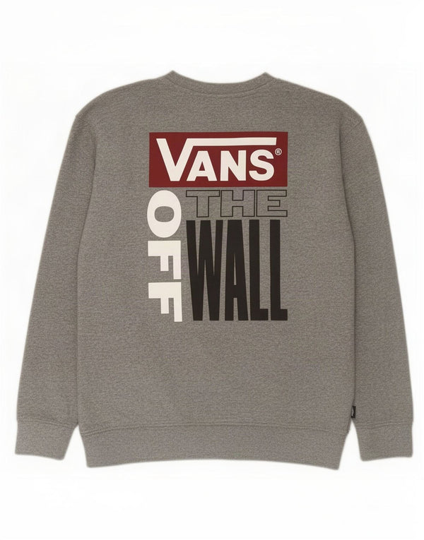 Vans Mens Graphic Moletom Jumper XS Cinza Algodão