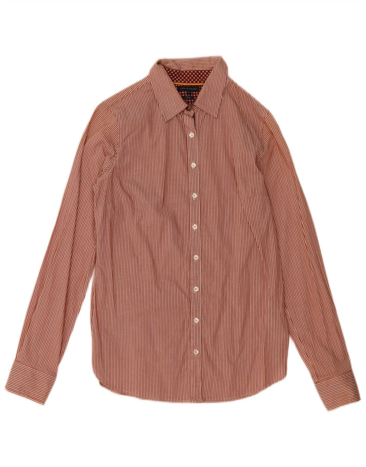 Camisa feminina Tommy Hilfiger EUA 6 algodão listrado vermelho médio