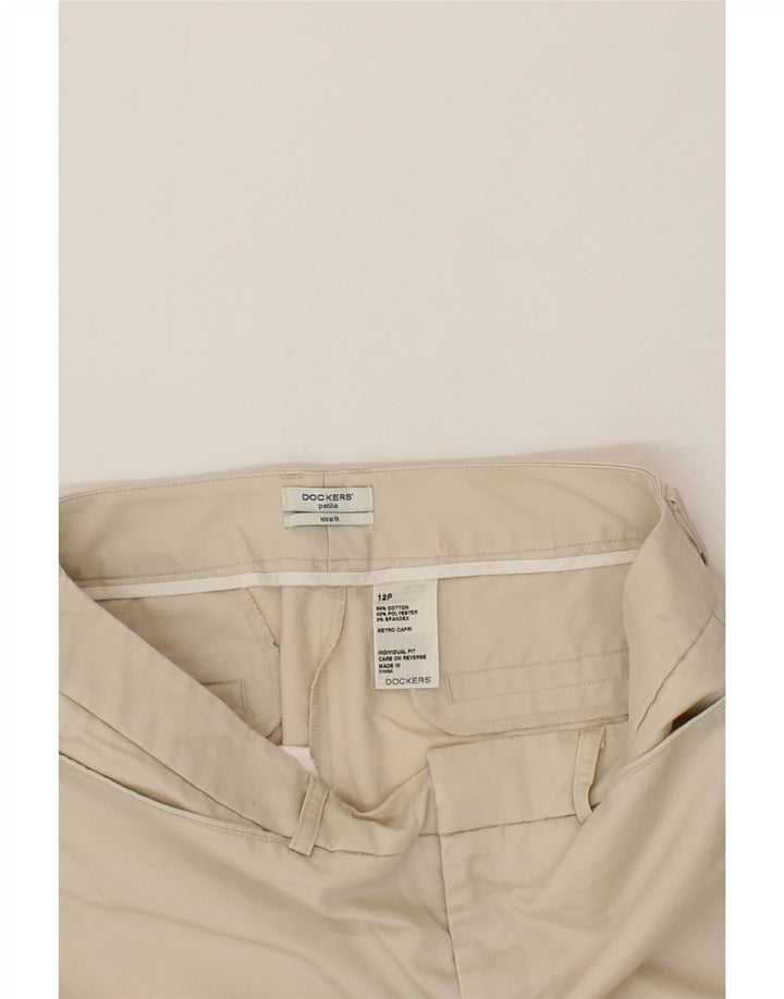 DOCKERS Womens Straight Capri Trousers US 12 Large W32 L20 Beige Cotton Vintage Dockers and Second-Hand Dockers from Messina Hembry 