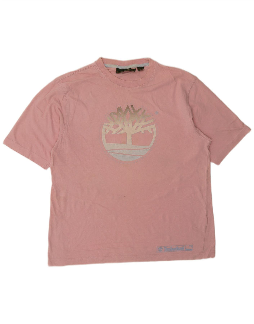 Timberland Camiseta masculina gráfica grande algodão rosa