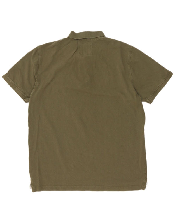 Camisa polo masculina XL de algodão cáqui da Crew Clothing