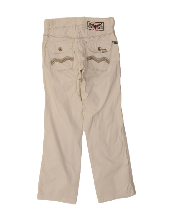 ENERGIE Womens Straight Chino Trousers W29 L30 White Cotton Vintage Energie and Second-Hand Energie from Messina Hembry 