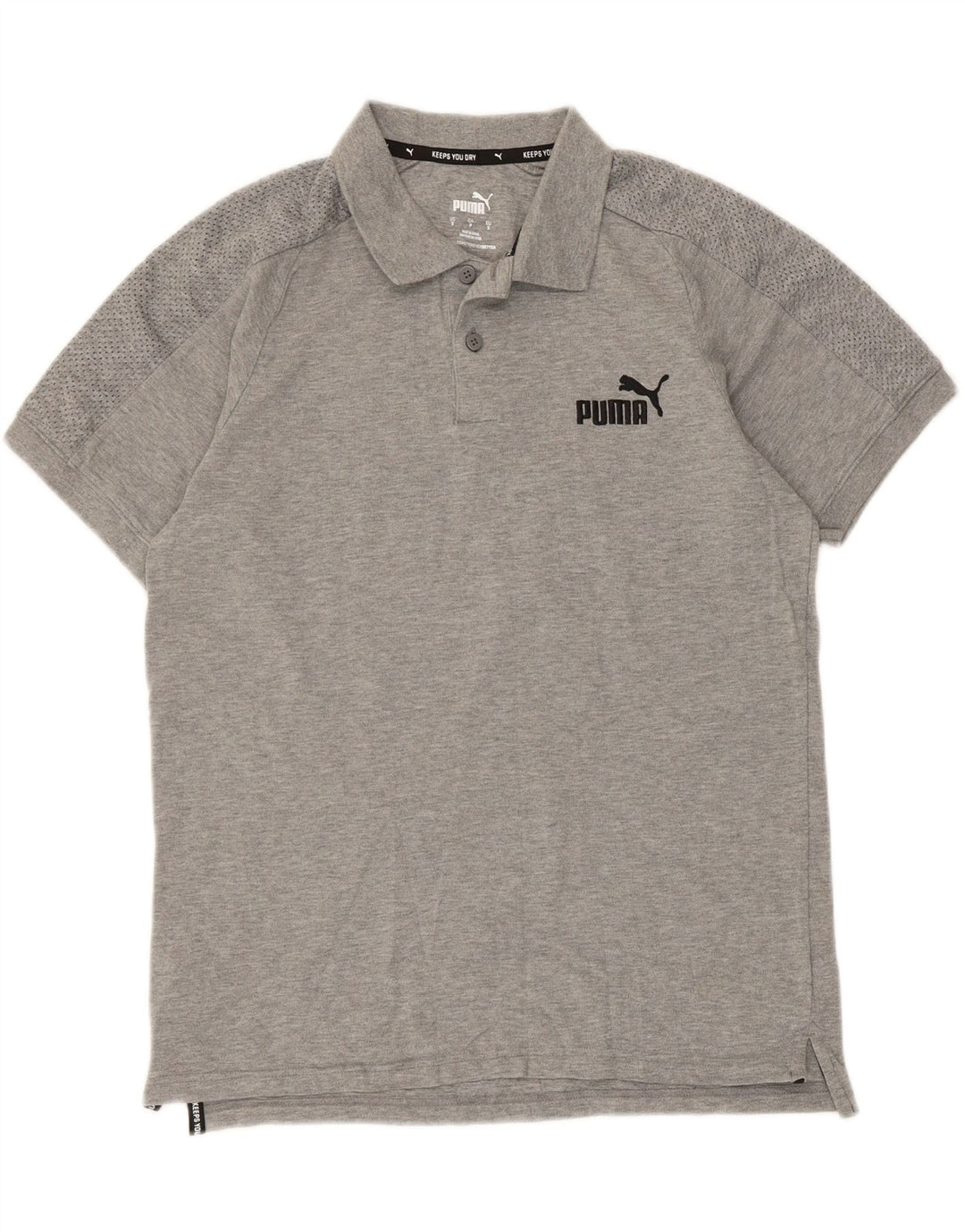 Camisa polo masculina Puma pequena cinza manchada