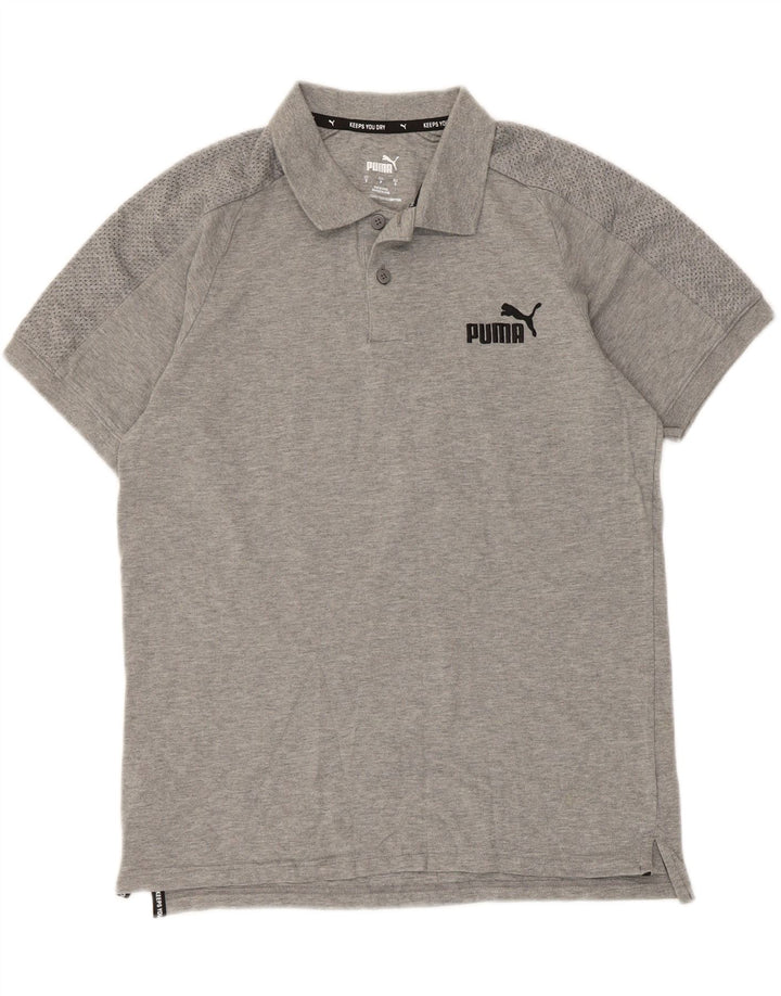 Camisa polo masculina Puma pequena cinza manchada