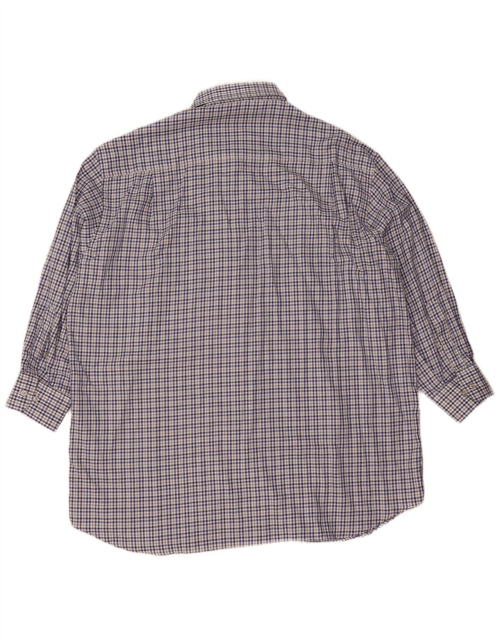 Camisa masculina de iate Paul & Shark 2XL algodão xadrez azul