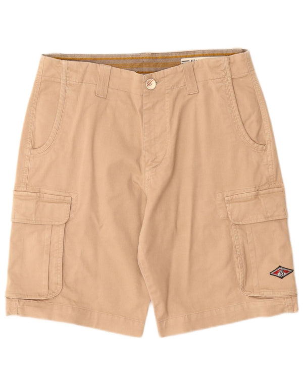 Bear Mens Cargo Shorts W30 Algodão Bege Médio