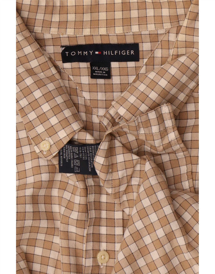 Camisa masculina Tommy Hilfiger 2XL algodão xadrez bege