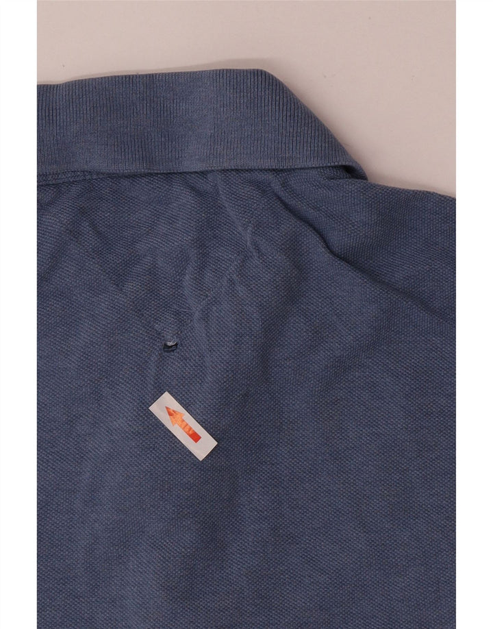 Camisa polo masculina Tommy Hilfiger Custom Fit algodão azul médio