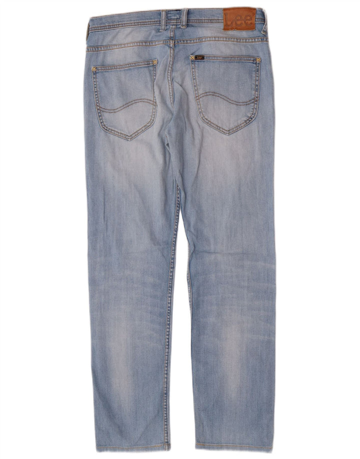 Calça jeans reta feminina Lee desgastada W30 L30 azul