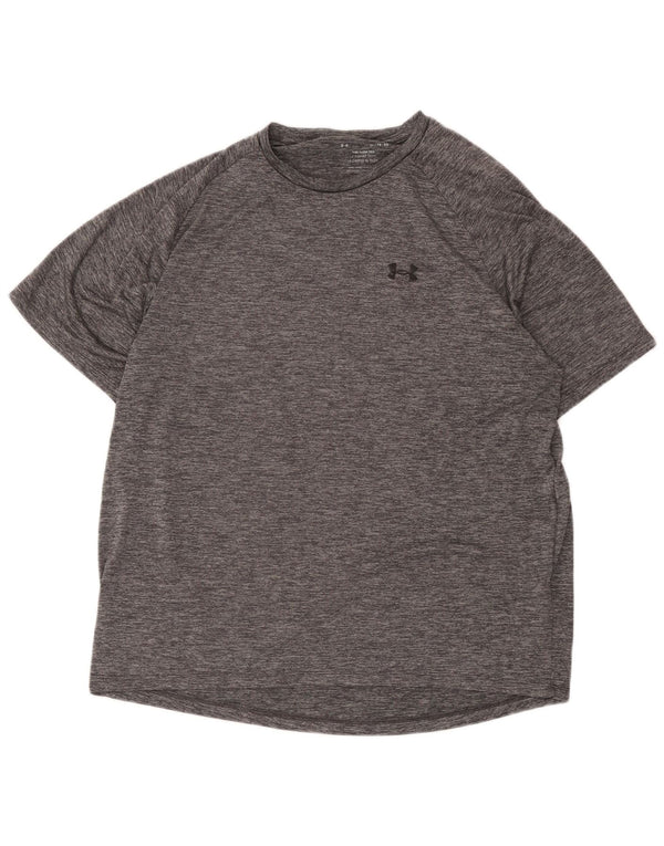 Camiseta masculina Under Armour Top XL poliéster manchado cinza