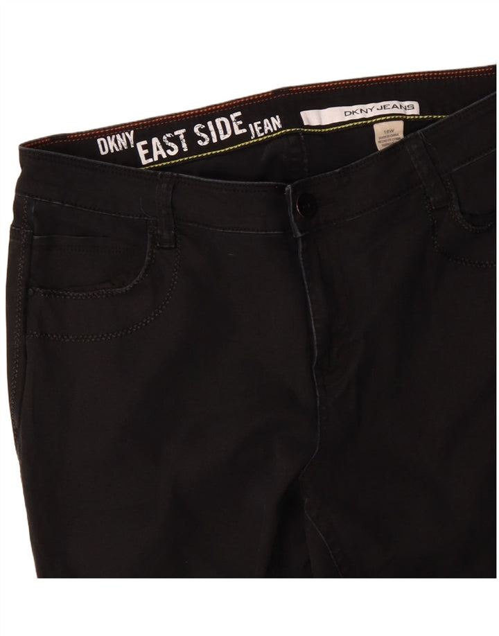 Calça jeans feminina Dkny Bootcut US 16 2XL W32 L31 algodão preto