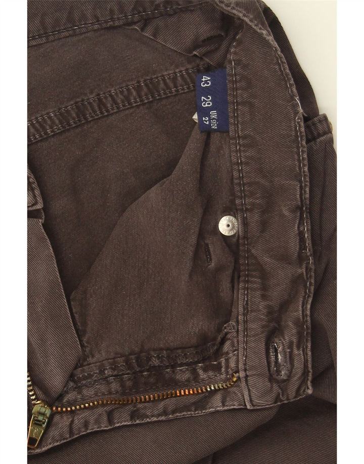TRUSSARDI Womens Straight Casual Trousers W27 L30 Grey Cotton Vintage Trussardi and Second-Hand Trussardi from Messina Hembry 