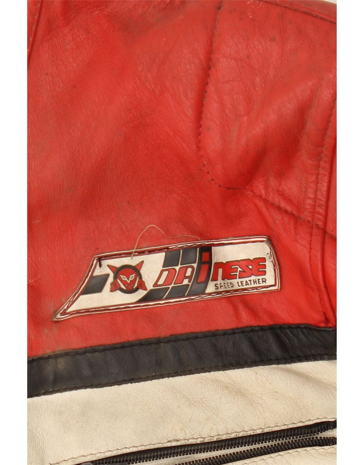 Jaqueta masculina de motociclista DAINESE IT 54 2XL couro colorblock multicolorido