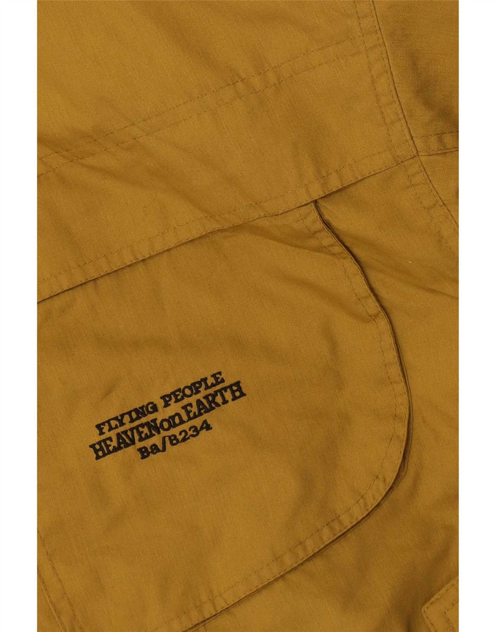 Jaqueta utilitária masculina vintage IT 52 XL poliéster amarelo