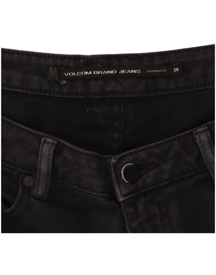 Shorts jeans feminino Boyfriend Fit da Volcom W28 algodão preto médio