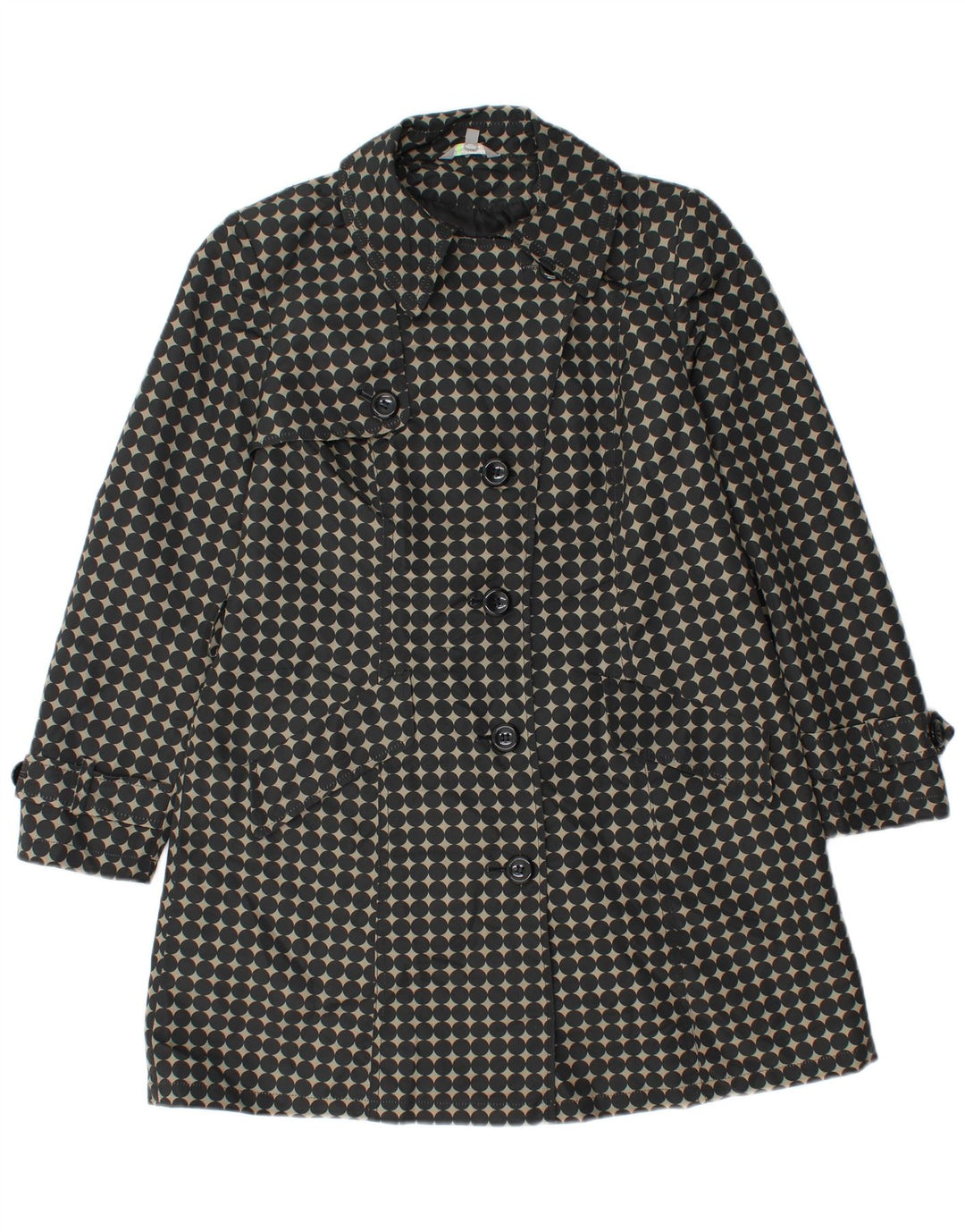 Casaco trench feminino Marks & Spencer Petite Reino Unido 12 bolinhas pretas médias