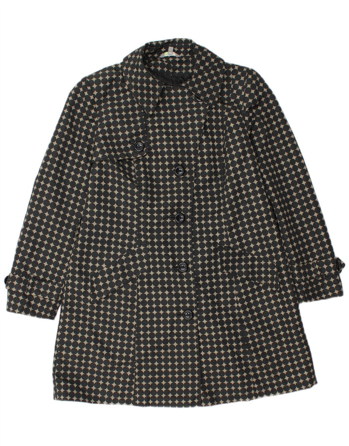 Casaco trench feminino Marks & Spencer Petite Reino Unido 12 bolinhas pretas médias