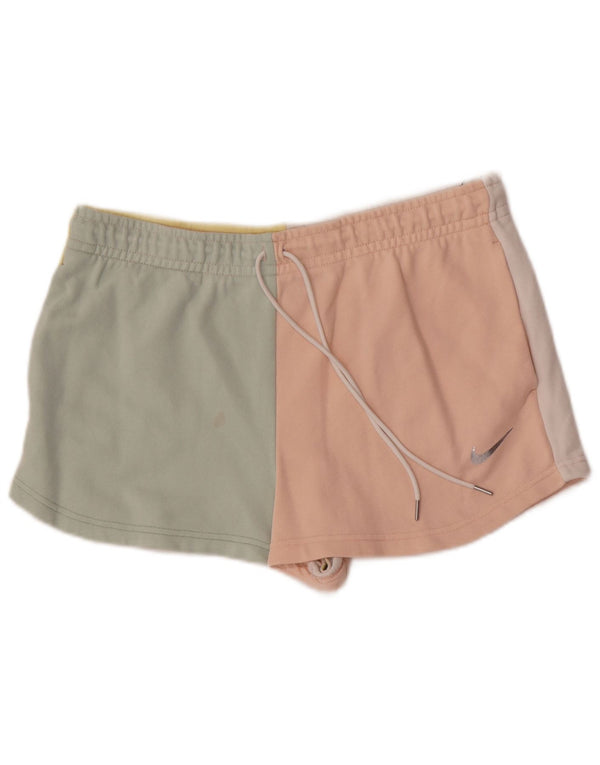 Shorts esportivos femininos Nike UK 16 grande algodão colorblock multicolorido