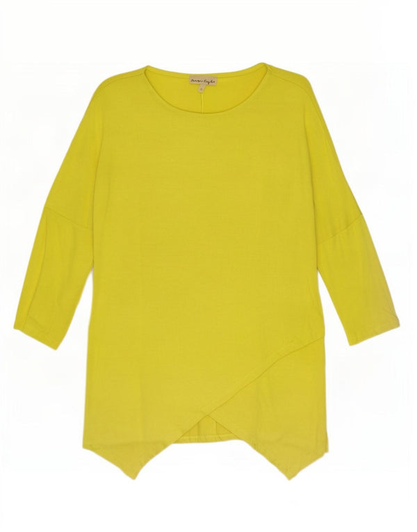 Túnica feminina Phase Eight manga 3/4 oversized UK 10 pequena amarela