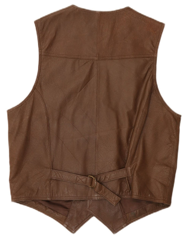 Colete de couro masculino John F Gee EU 44/46 XS couro marrom