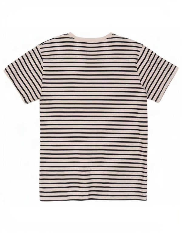 Camiseta masculina Jack & Jones grande algodão listrado branco