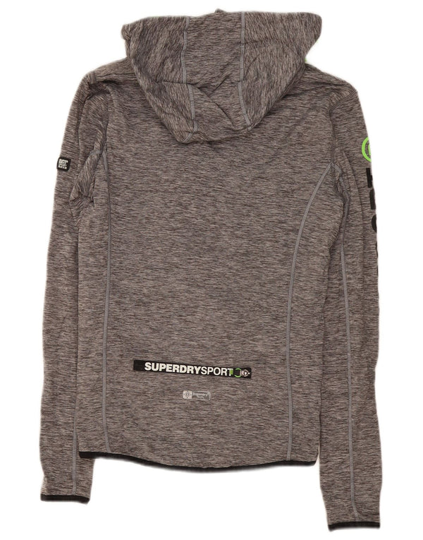Superdry Mens Graphic Hooded Tracksuit Top Jacket Pequeno Cinza Salpicado