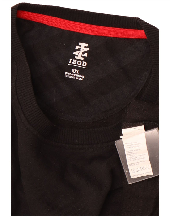 Izod moletom masculino jumper 2XL algodão preto