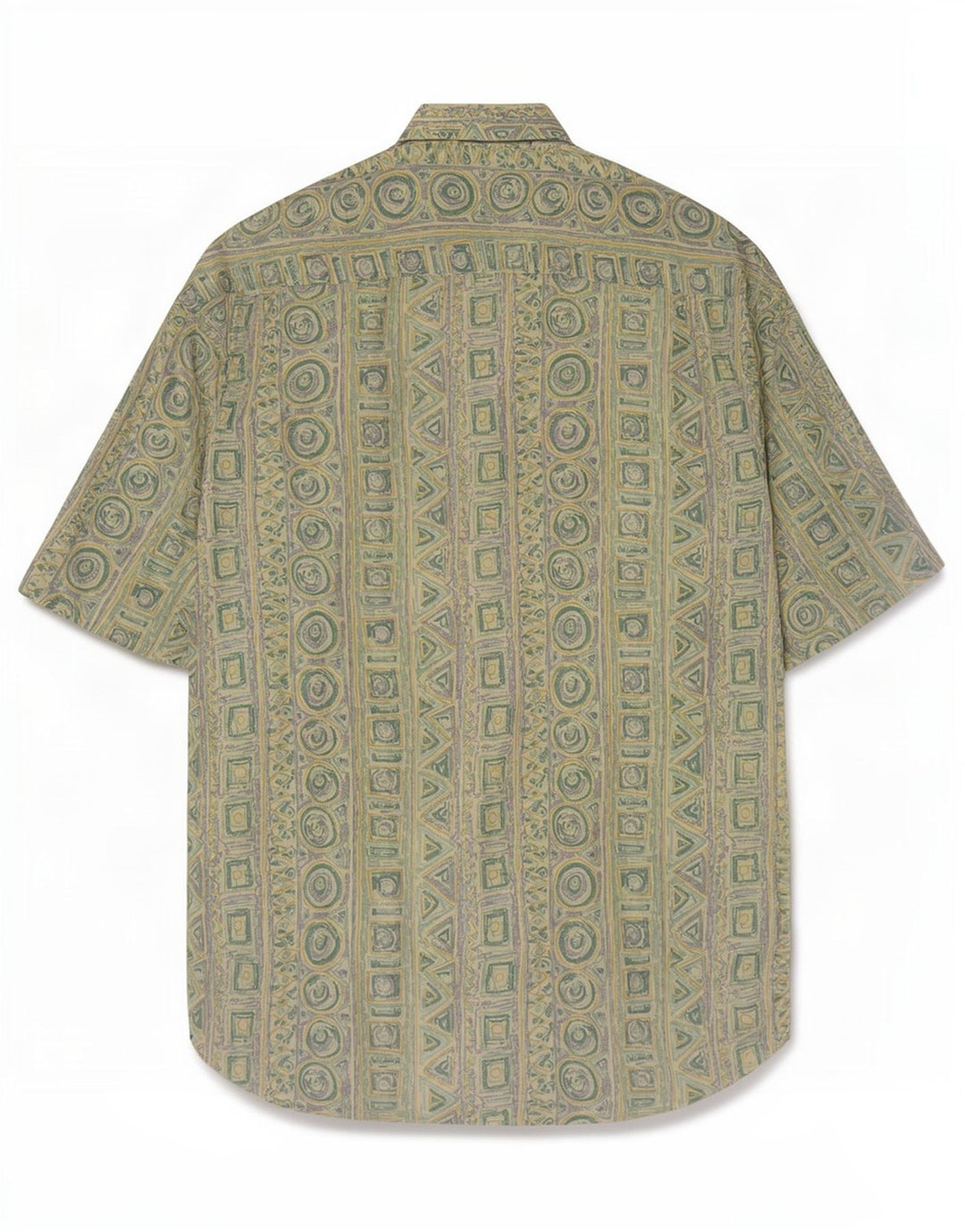 Camisa Masculina Manga Curta Rodrigo Verde Médio Geométrica