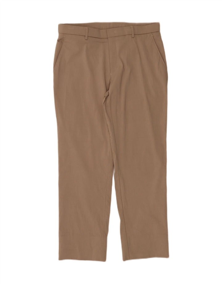 TOMMY HILFIGER Mens Straight Chino Trousers W32 L28  Beige Rayon Vintage Tommy Hilfiger and Second-Hand Tommy Hilfiger from Messina Hembry 