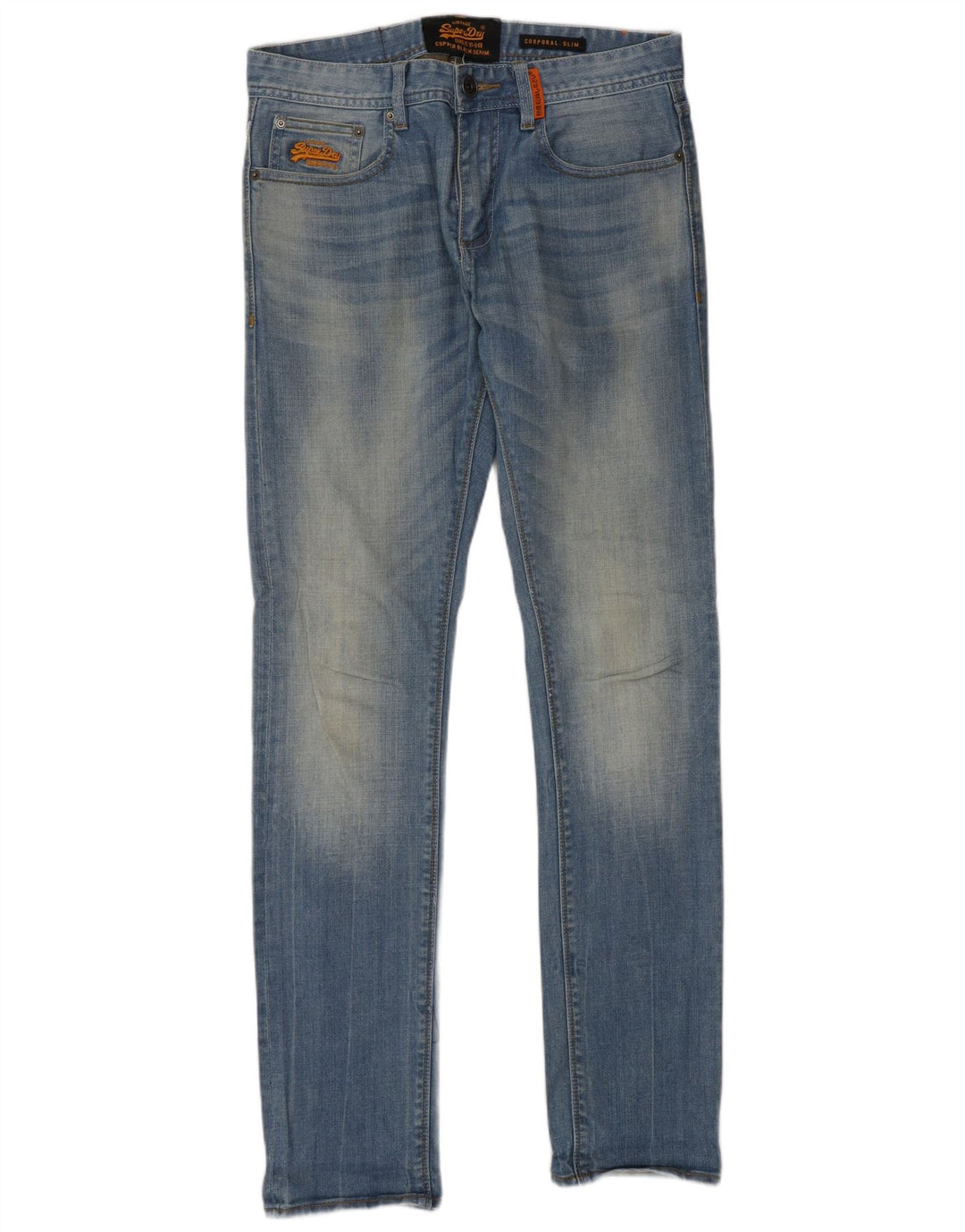Superdry Mens Corporal Slim Jeans W30 L32 Azul Algodão