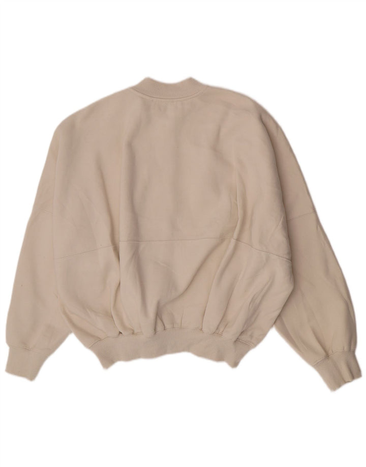 Zara Womens Oversized Tracksuit Top Jacket Reino Unido 16 Grande Bege